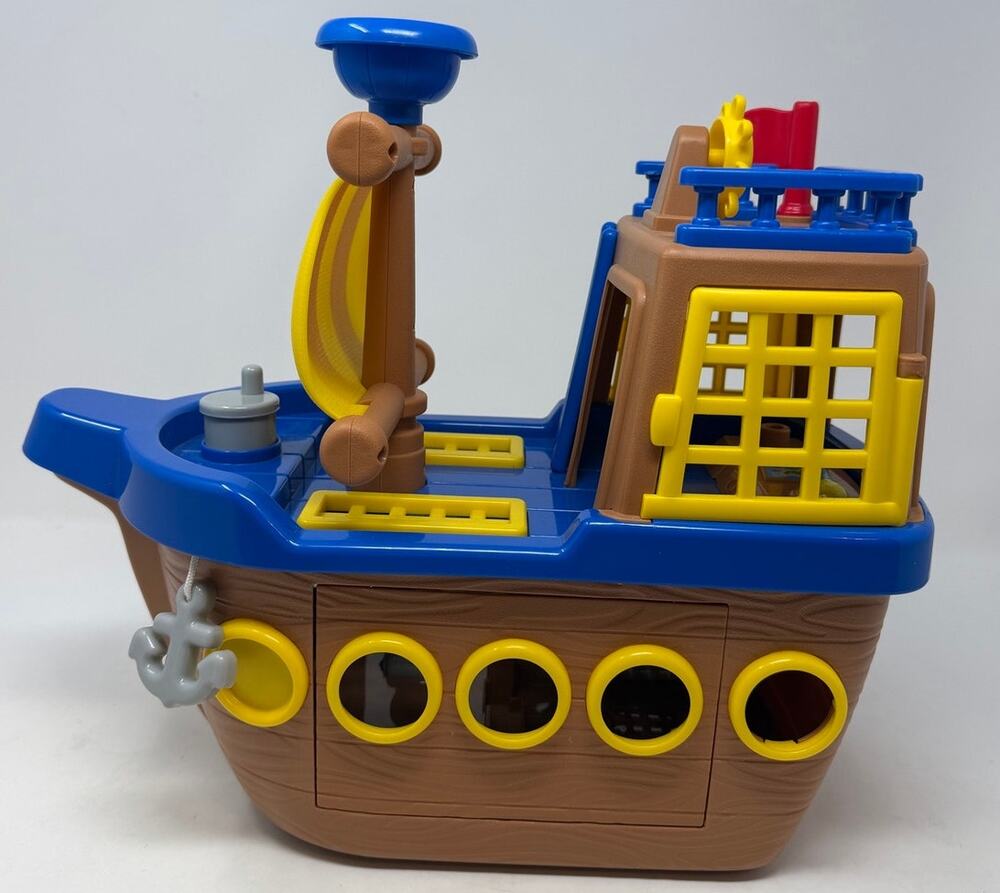 Pirate Ship Adventure Electronic Noise Maker Rolling Wheels Anchor Rolls Up